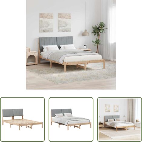 vidaXL Cama matrimonial -  Estructura de cama Marrón 135 x 190 cm Madera de pino macizo