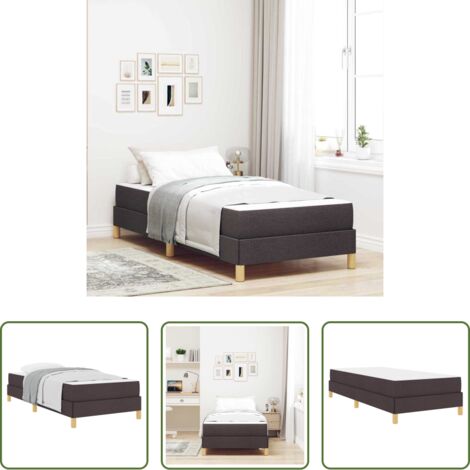 vidaXL Cama moderna -  Cama tipo Box Spring Marrón Oscuro 100 x 200 cm tela