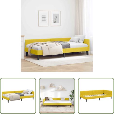 vidaXL Cama multifuncional -  Estructura de cama en esquina Amarillo 80 cm x 200 cm