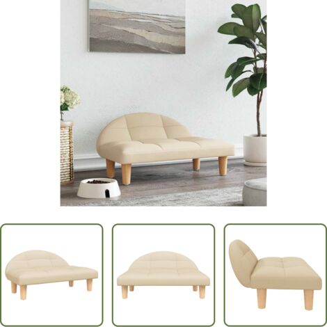 vidaXL Cama para mascotas -  Cama para perros de tela crema 70x52x30 cm