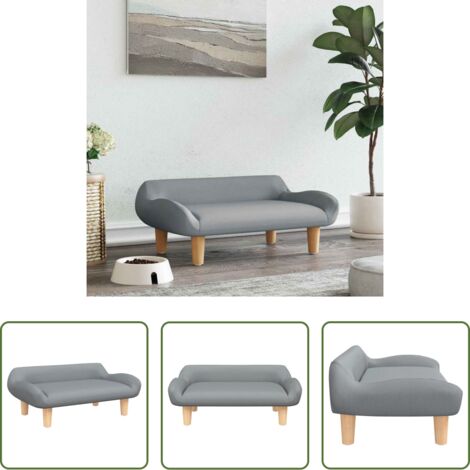 vidaXL Cama para mascotas -  Cama para perros de tela gris claro 70x40x24 cm