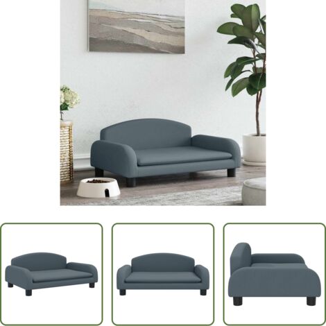 vidaXL Cama para mascotas -  Cama para perros de tela gris oscuro 70x45x30 cm
