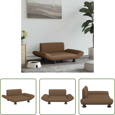 vidaXL Cama para mascotas -  Cama para perros de tela marrón 70x45x28 cm