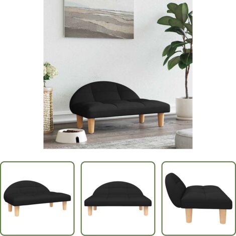 vidaXL Cama para mascotas -  Cama para perros de tela negra 70x52x30 cm