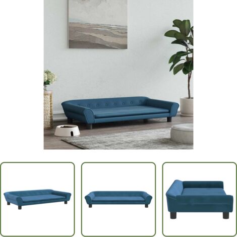 vidaXL Cama para mascotas -  Cama para perros de terciopelo azul 100x50x21 cm