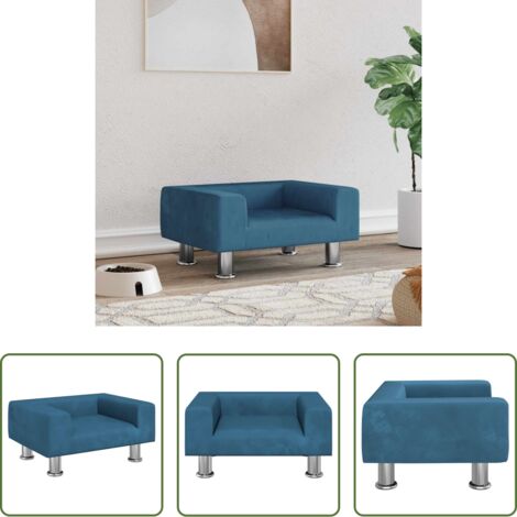 vidaXL Cama para mascotas -  Cama para perros de terciopelo azul 50x40x26,5 cm