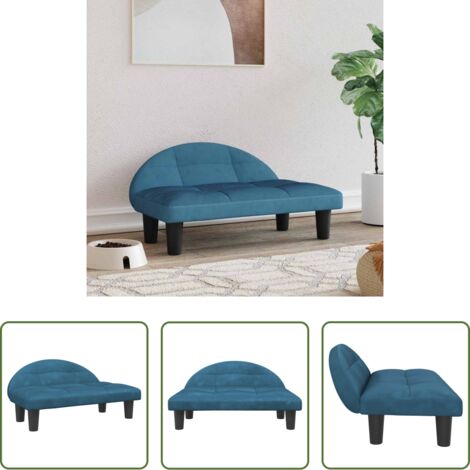 vidaXL Cama para mascotas -  Cama para perros de terciopelo azul 70x52x30 cm
