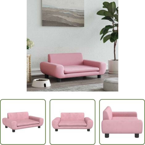 vidaXL Cama para mascotas - Cama para perros de terciopelo rosa 70x45x33 cm