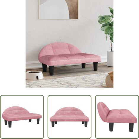 vidaXL Cama para mascotas -  Cama para perros de terciopelo rosa 70x52x30 cm
