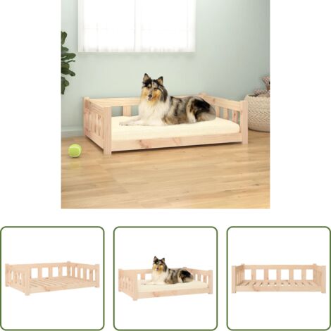 vidaXL Cama para perros de pino -  Cama para perros madera maciza de pino 95,5x65,5x28 cm