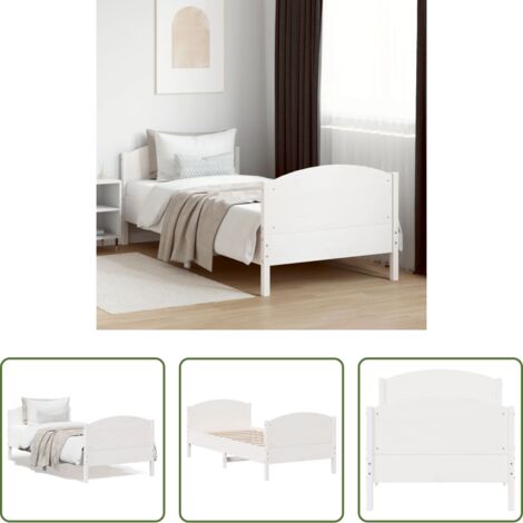 vidaXL Cama sin colchón -  Estructura cama sin colchón madera maciza pino blanca 100x200cm