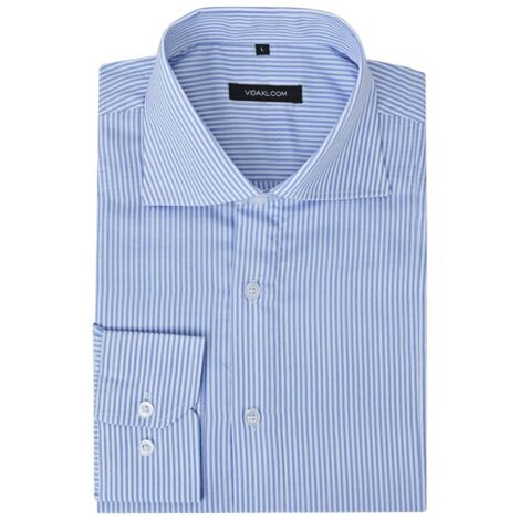 camicia bianca a righe blu