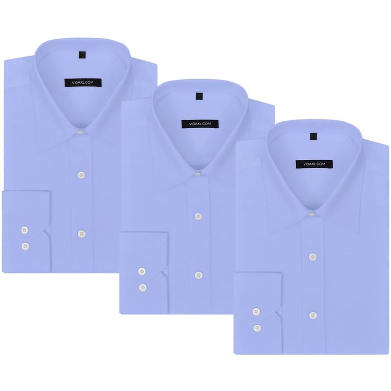 

Camisas de vestir de hombre 3 unidades XL azul claro - Azul - Vidaxl