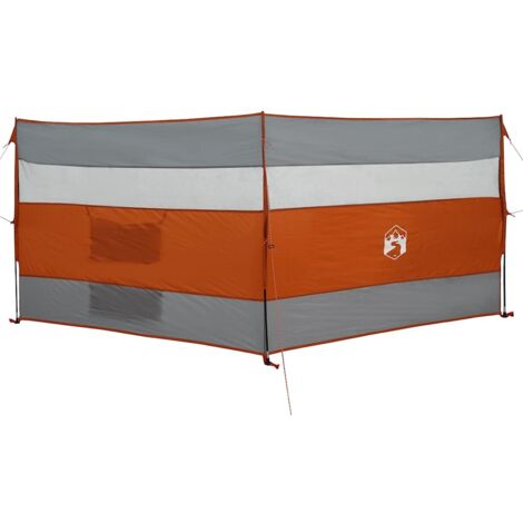 vidaXL Camping-Windschutz Grau und Orange 340x130 cm Wasserdicht
