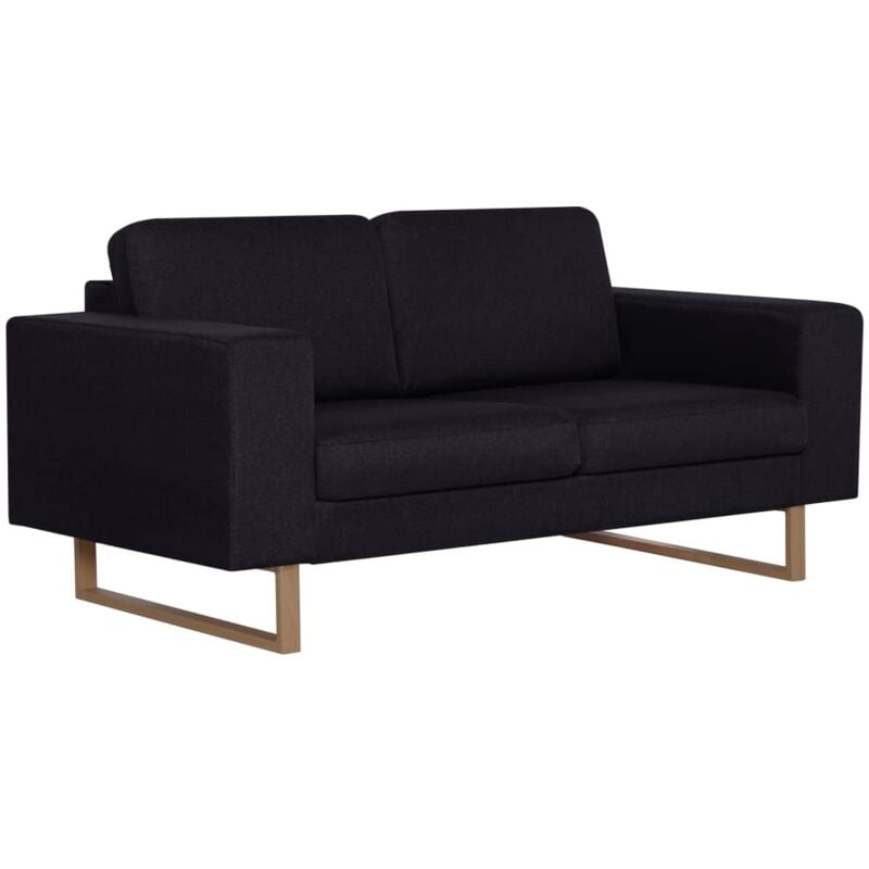 Vidaxl - Canapé à 2 places Tissu Noir