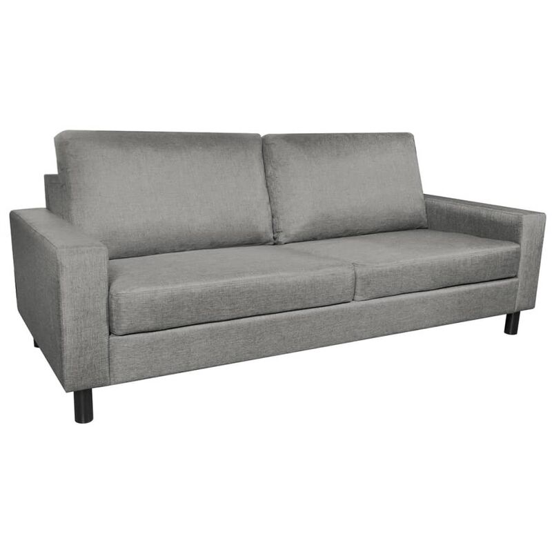 Canapé à 3 Places Tissu Gris Clair