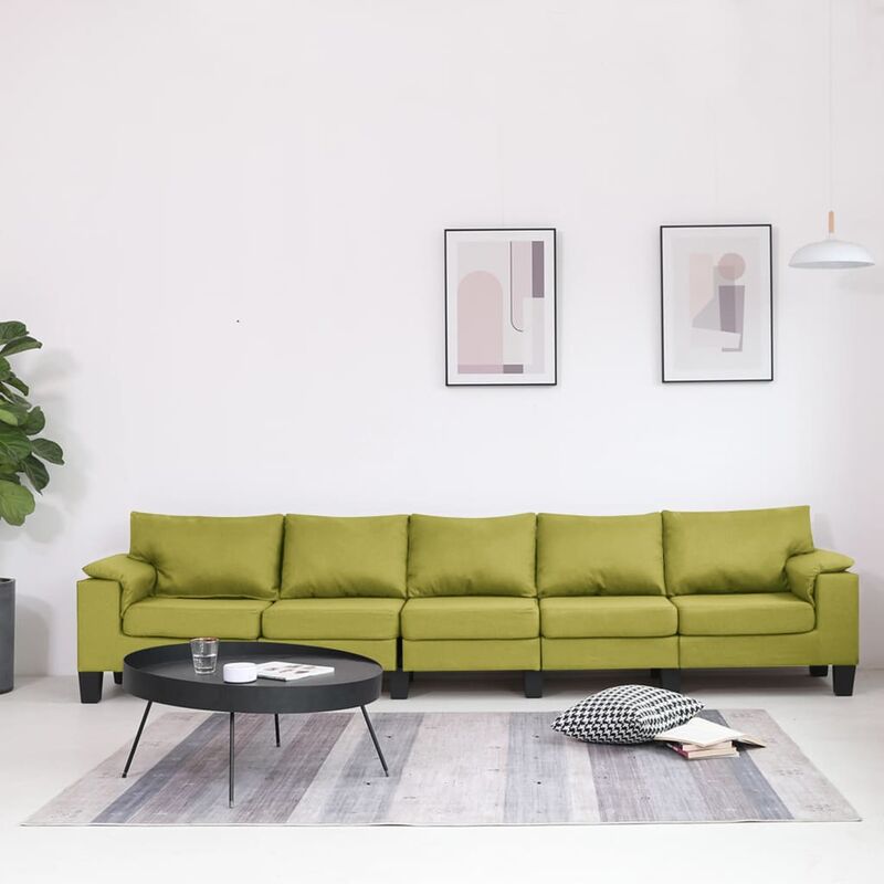 Canapé Tissu 5 Places Vert