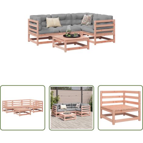 vidaXL Canapé d'angle -  Salon de jardin 5 pcs bois massif sapin de douglas