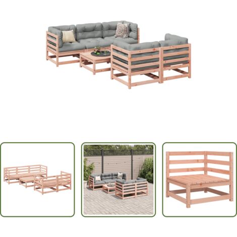vidaXL Canapé extérieur -  Salon de jardin 6 pcs bois massif sapin de douglas