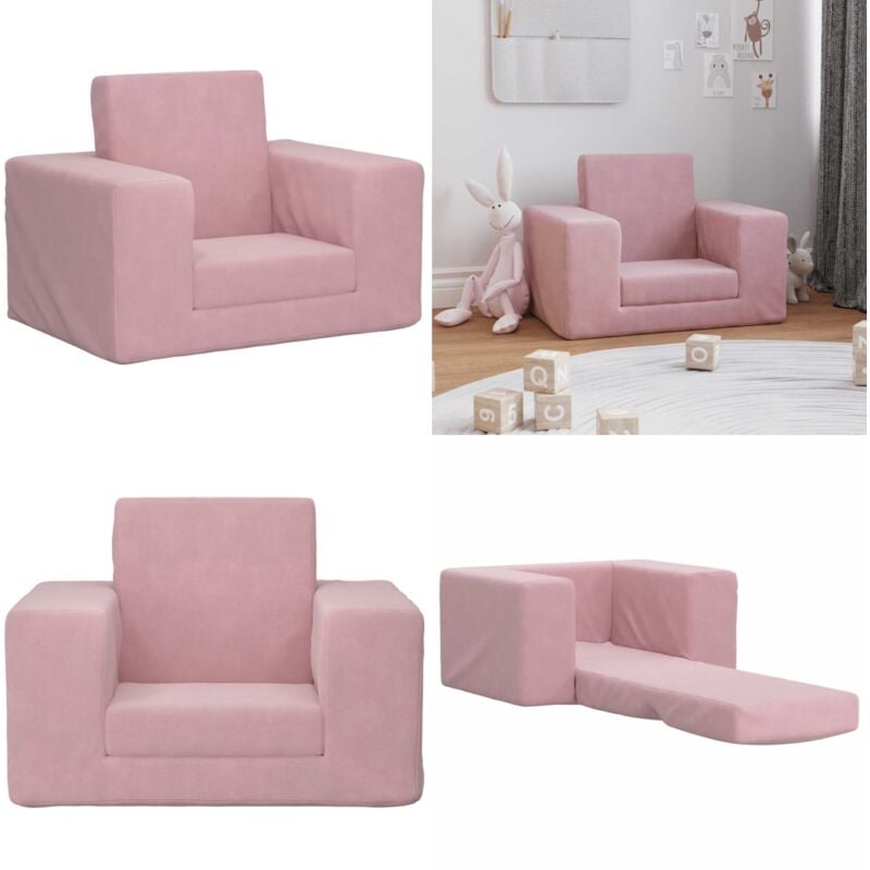 Vidaxl - Canapé-lit pour enfants Rose Peluche douce