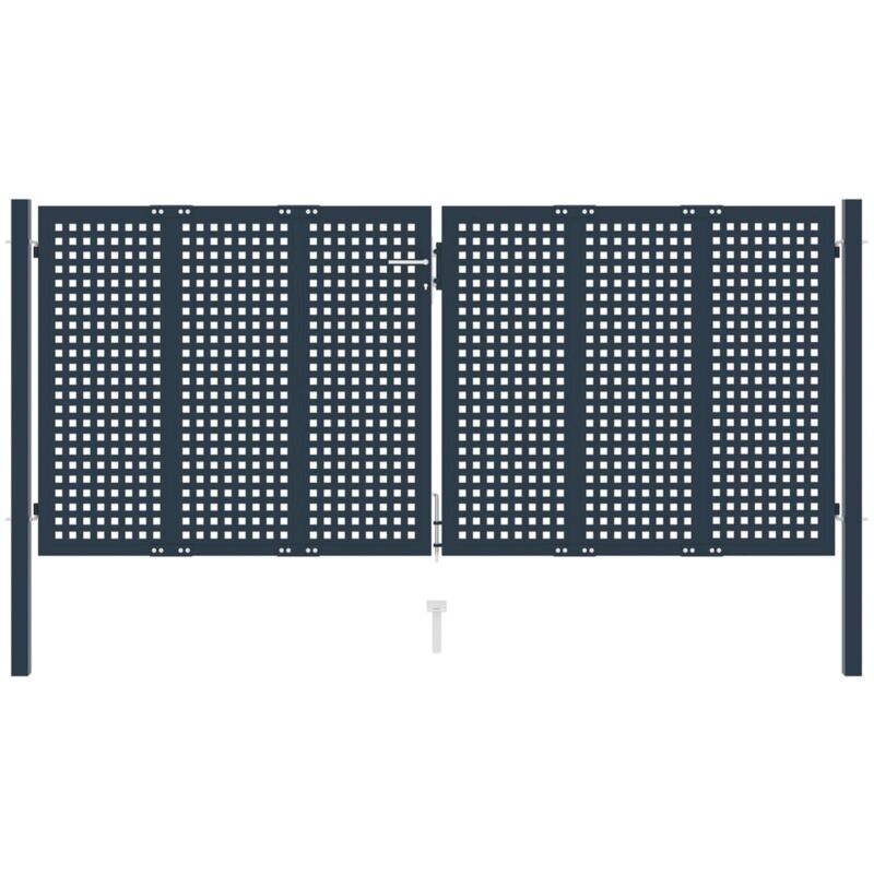 

Cancela de valla de acero gris antracita 306x175 cm - Antracita - Vidaxl