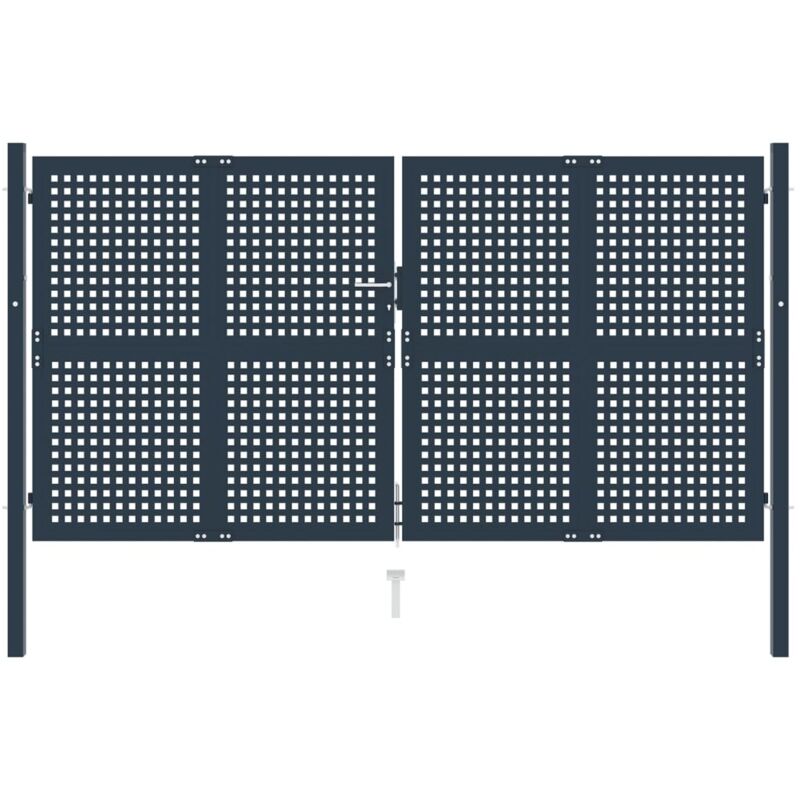 

Cancela de valla de acero gris antracita 306x250 cm - Antracita - Vidaxl
