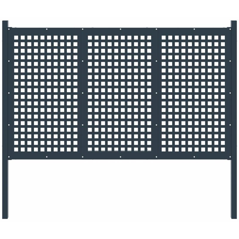 

Cancela de valla metálica acero gris antracita 177x150 cm - Antracita - Vidaxl