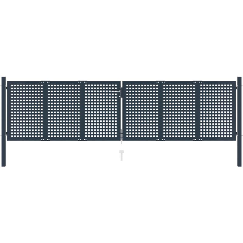 

vidaXL Cancela de valla metálica acero gris antracita 404x125 cm - Antracita