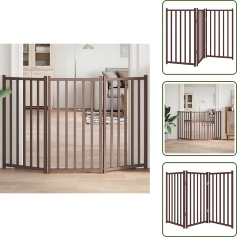 - vidaXL Cancello Cani Pieghevole 3Pannelli Marrone 150cm Massello Abete -