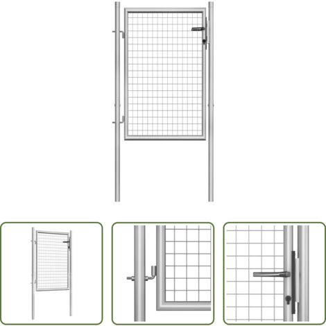 vidaXL Cancello da giardino argento -  Cancello da Giardino in Acciaio Zincato 100x100 cm Argento