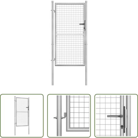 vidaXL Cancello da giardino argento -  Cancello da Giardino in Acciaio Zincato 100x150 cm Argento
