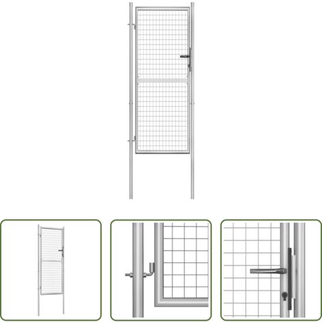 vidaXL Cancello da giardino argento -  Cancello da Giardino in Acciaio Zincato 100x200 cm Argento