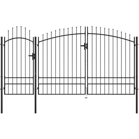 vidaXL Cancello da Giardino in Acciaio 2,45x4 m Nero