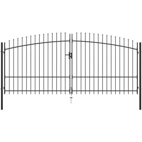 vidaXL Cancello Doppio con Punte a Lancia 400x225 cm