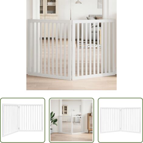 vidaXL Cancello in legno -  Cancello per Cani Pieghevole 2 Pannelli Bianco 160 cm Pioppo