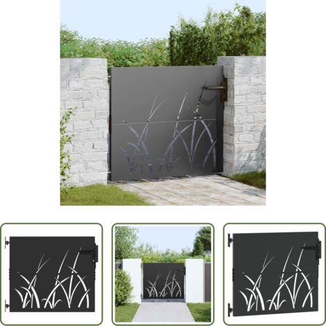 vidaXL Cancello nero -  Cancello da giardino con blocco Nero 85 x 100 cm