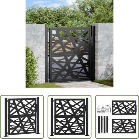 vidaXL Cancello nero -  Cancello da giardino nero 100x100 cm in acciaio design leggero