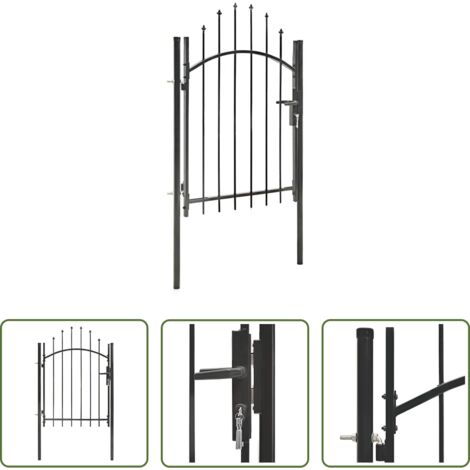 vidaXL Cancello nero -  Cancello da Giardino Woerden in Acciaio 1x1,25m Nero