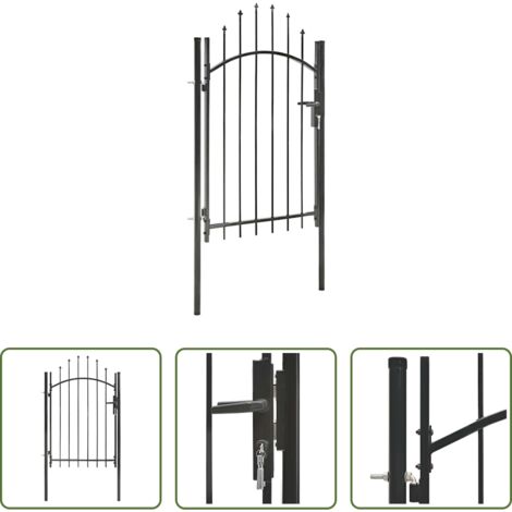 vidaXL Cancello nero -  Cancello da Giardino Woerden in Acciaio 1x1,5 m Nero