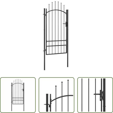 vidaXL Cancello nero -  Cancello da Giardino Woerden in Acciaio 1x2 m Nero