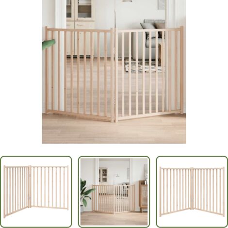 vidaXL Cancello per cani in legno -  Cancello per Cani Pieghevole 2 Pannelli 160 cm Massello Abete