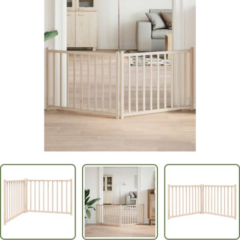 vidaXL Cancello per cani in legno -  Cancello per Cani Pieghevole 2 Pannelli 160 cm Massello Abete