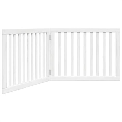 vidaXL Cancello per Cani Pieghevole 2 Pannelli Bianco 160 cm Pioppo