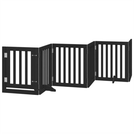 vidaXL Cancello per Cani Porta Pieghevole Nero 6 Pannelli 300cm Pioppo