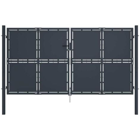 vidaXL Cancello per Giardino in Acciaio 300x200 cm Antracite