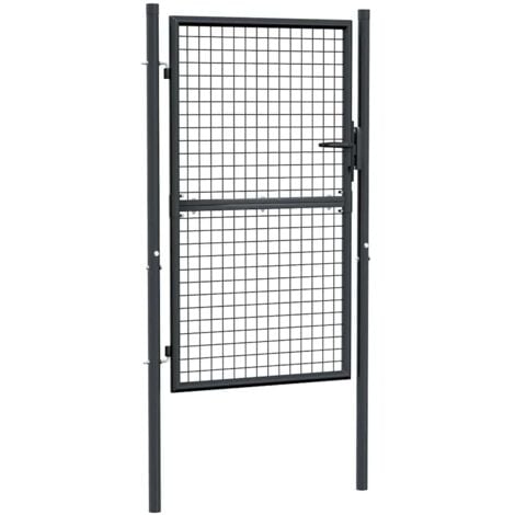 vidaXL Cancello per Giardino in Acciaio Zincato Grigio 100x200 cm