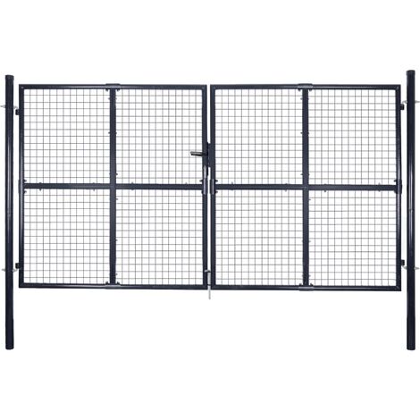 vidaXL Cancello cancelletto pedonale recinzione singolo nero acciaio 100 x 225 cm