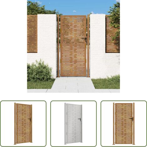 vidaXL Cancello quadrato -  Cancello da giardino 100x175 cm in acciaio Corten design quadrato