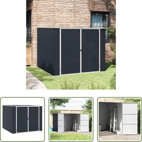 vidaXL Capanno da giardino antracite -  Capanno da Giardino Antracite 195x198x159 cm in Acciaio Zincato