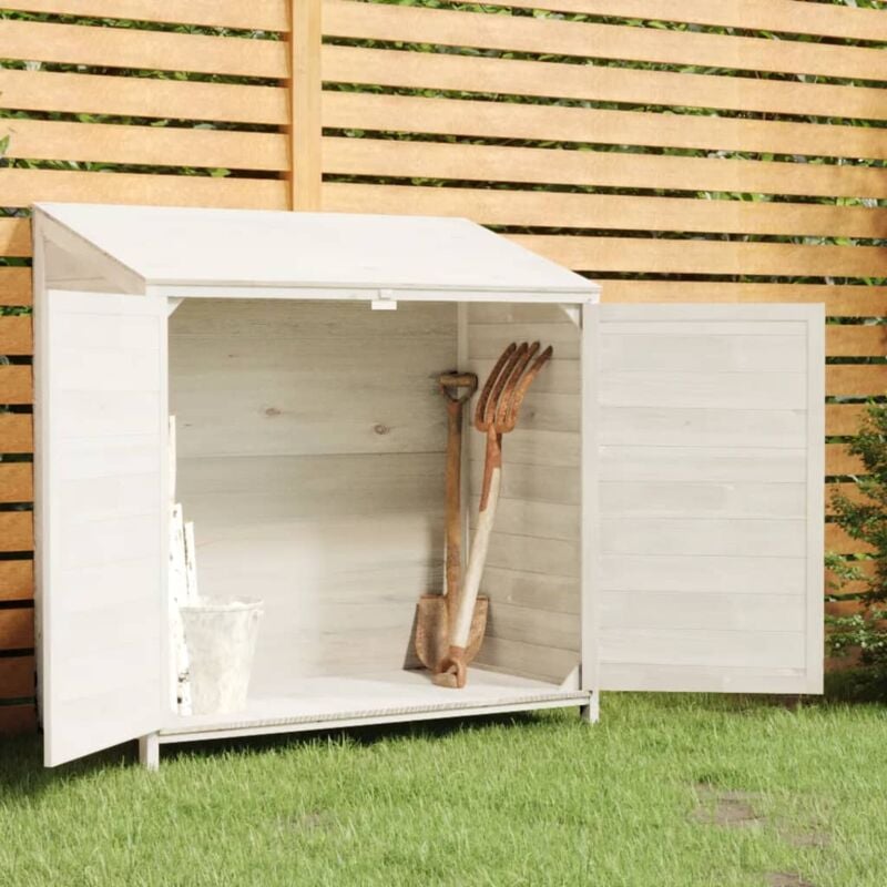 Capanno da Giardino Bianco 102x52x112cm Legno Massello di Abete vidaXL 7094